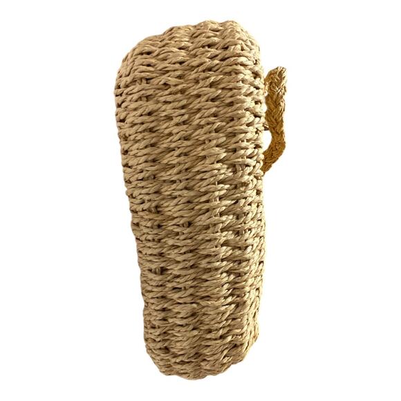 Billabong Woven Rattan Straw Crossbody Shoulder Bag Tan Coastal Beach Vacation - Picture 5 of 6